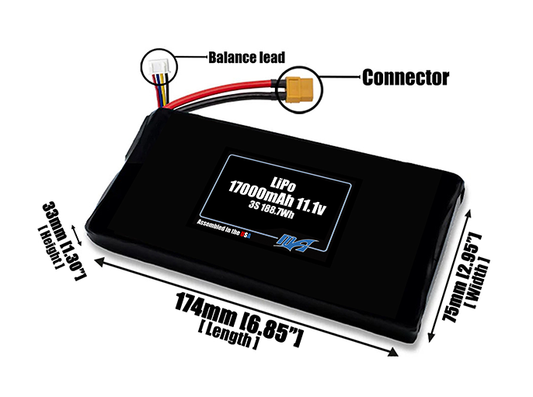 LiPo 17000mAh 3S 11.1v Battery Pack