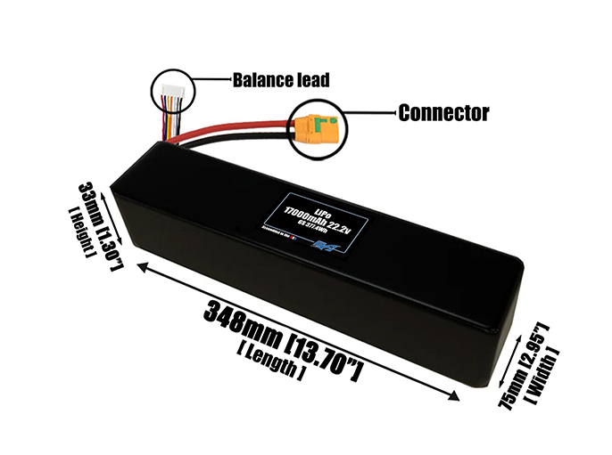 LiPo 17000mAh 6S 22.2v ETE Battery Pack