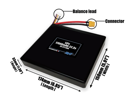 LiPo 17000mAh 6S 22.2v SBS Battery Pack