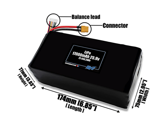 LiPo 17000mAh 7S 25.9v Battery Pack