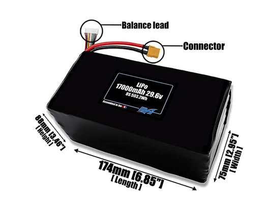 LiPo 17000mAh 8S 29.6v Battery Pack