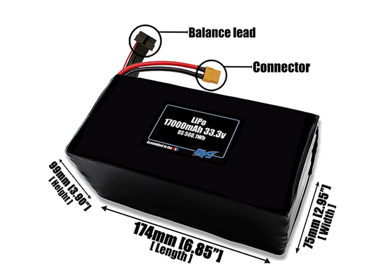 LiPo 17000mAh 9S 33.3v Battery Pack