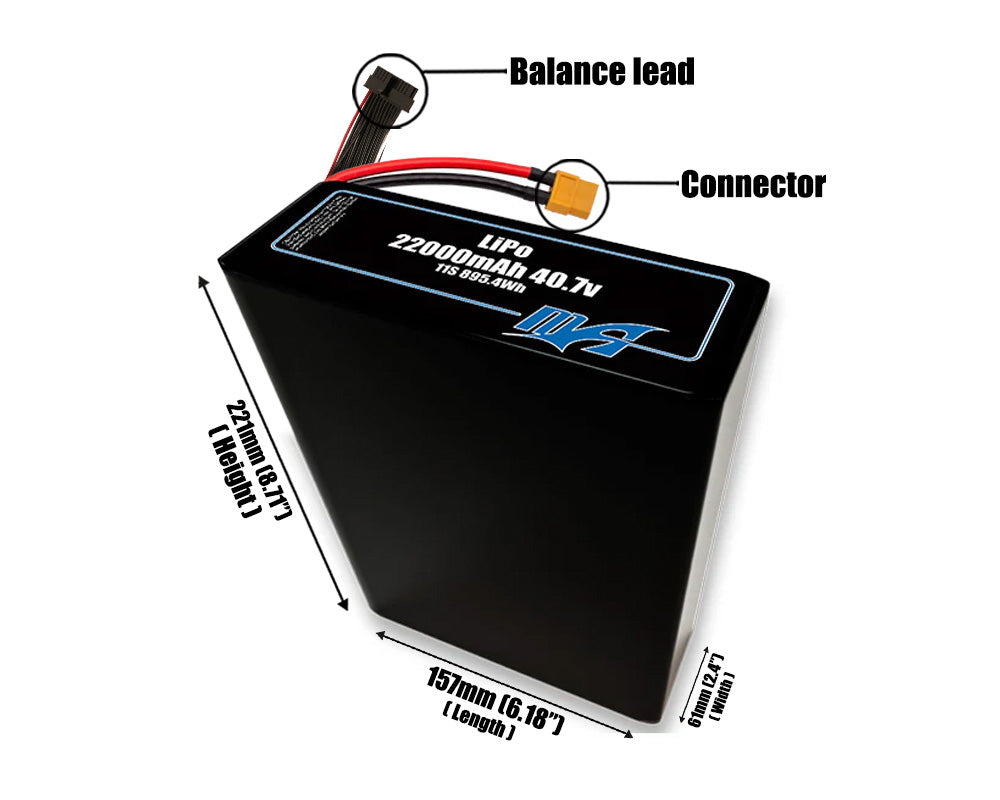 LiPo 22000mAh 11S2P 40.7v Battery Pack