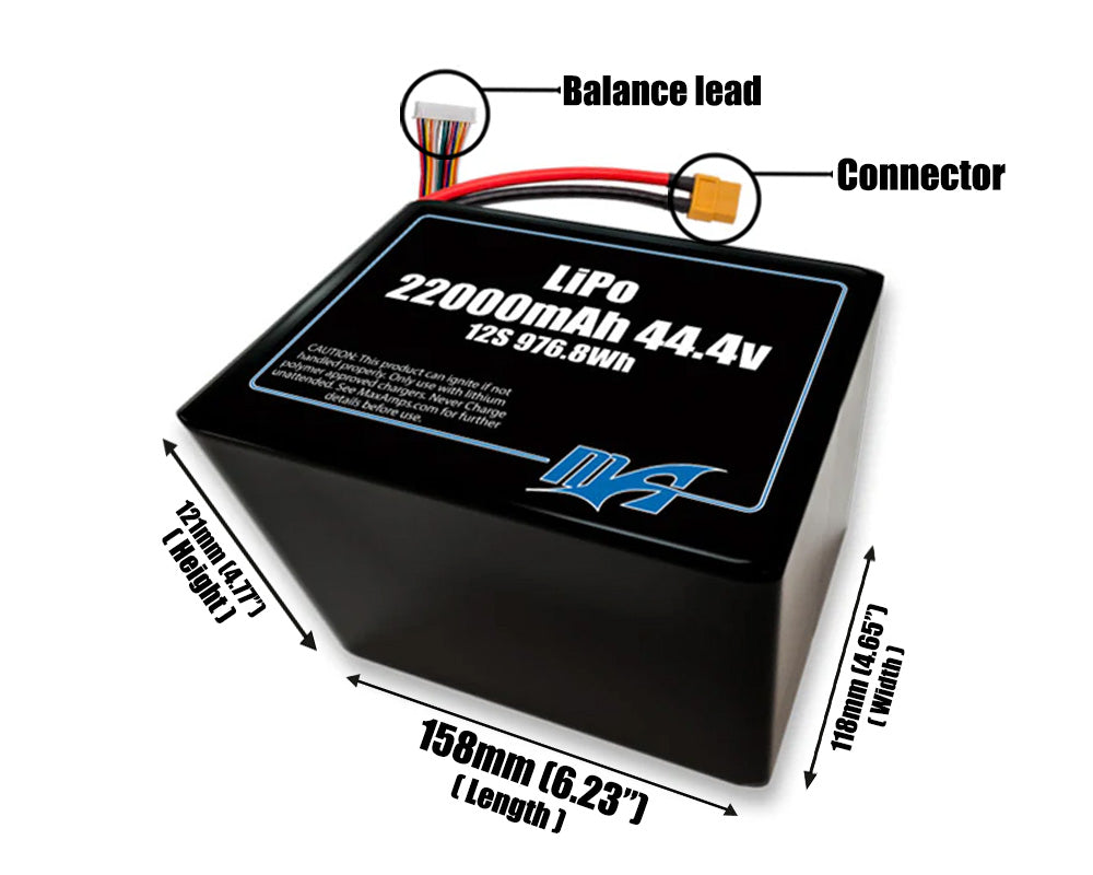 LiPo 22000mAh 12S2P 44.4v SBS Battery Pack