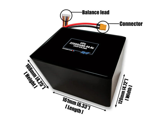 LiPo 22000mAh 12S2P 44.4v SBS Battery Pack