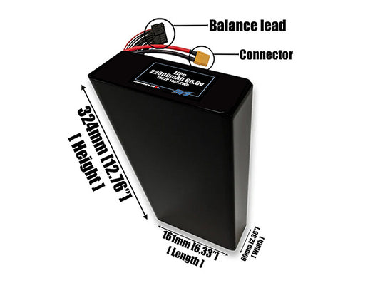 LiPo 22000mAh 18S2P 66.6v Battery Pack