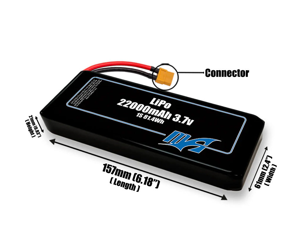 LiPo 22000mAh 1S2P 3.7v Battery Pack