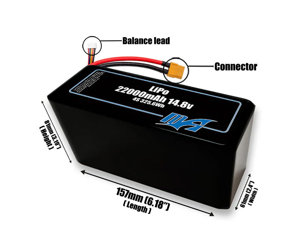 LiPo 22000 4S2P 14.8v Battery Pack