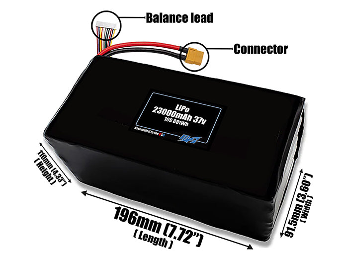 LiPo 23000mAh 10S 37v Battery Pack