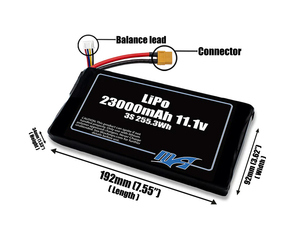 LiPo 23000mAh 3S 11.1v Battery Pack