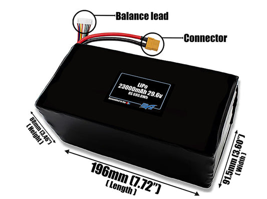 LiPo 23000mAh 8S 29.6v Battery Pack