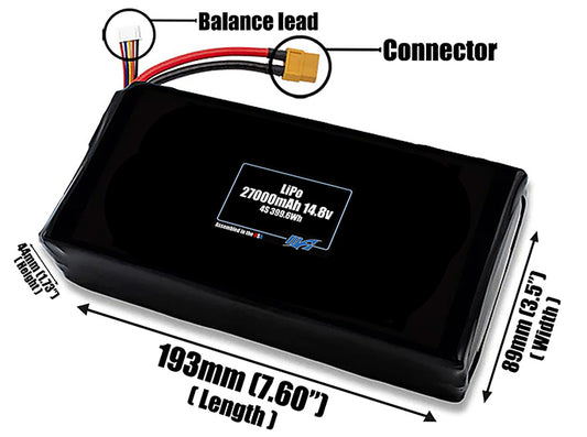 LiPo 27000mAh 4S 14.8v Battery Pack