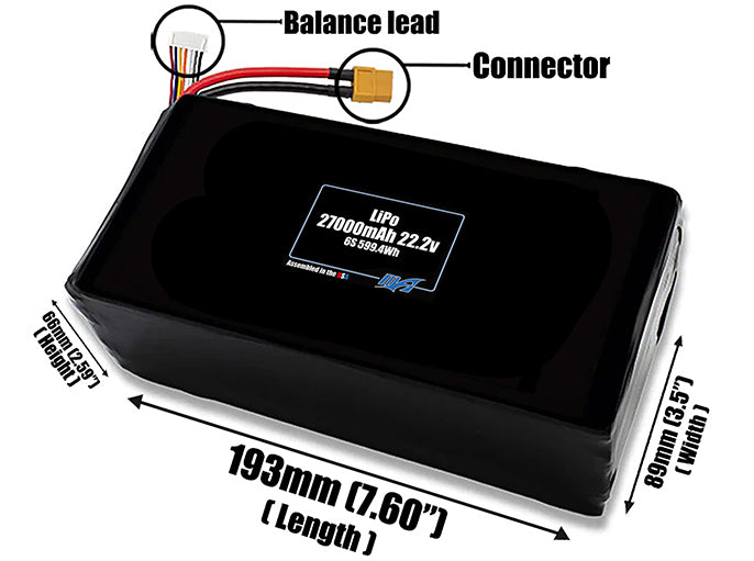 LiPo 27000mAh 6S 22.2v Battery Pack