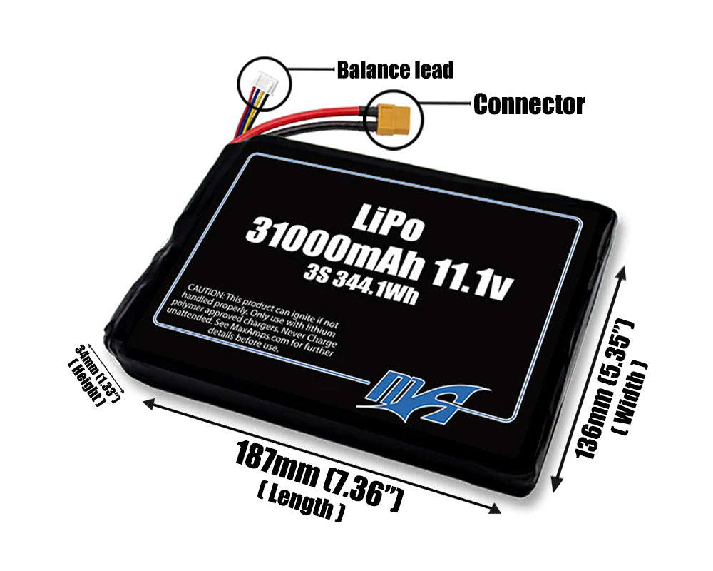 LiPo 31000 3S 11.1v Battery Pack