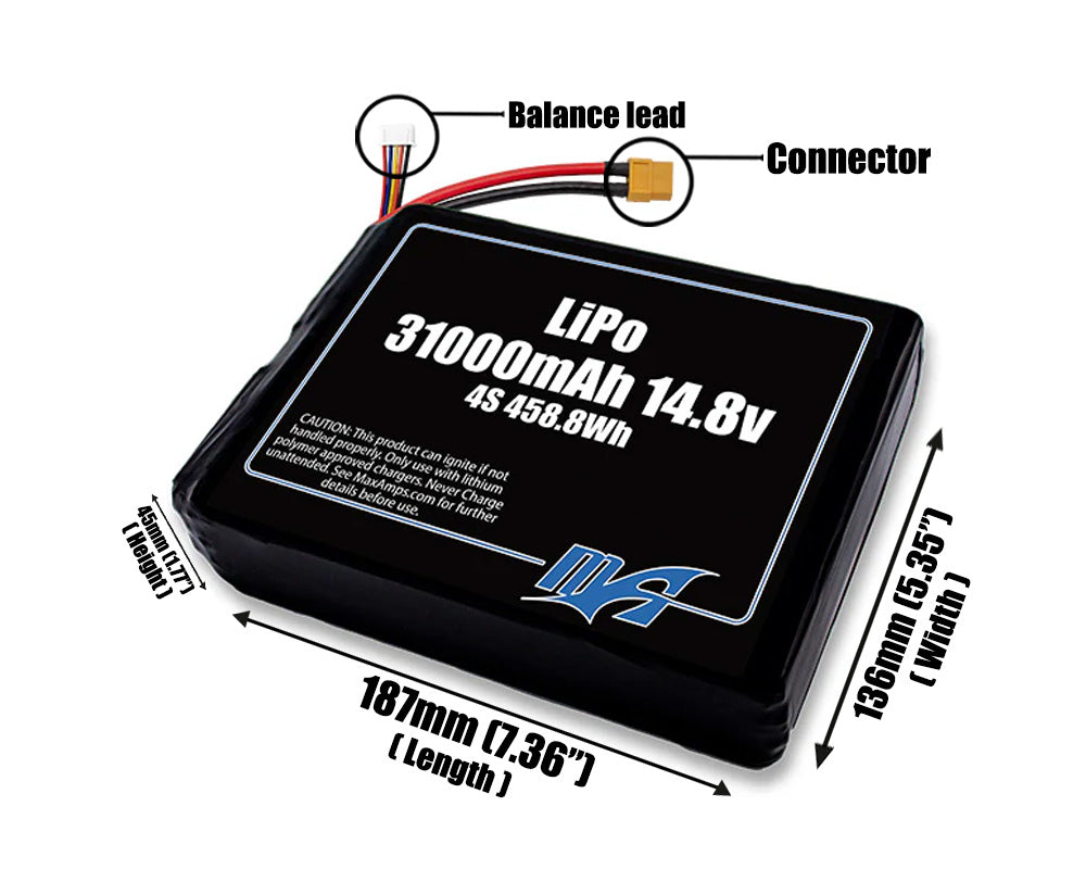 LiPo 31000mAh 4S 14.8v Battery Pack