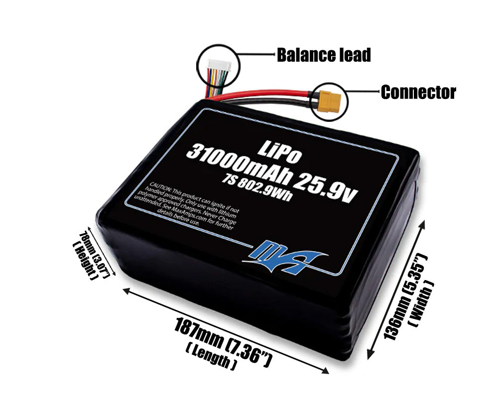 LiPo 31000mAh 7S 25.9v Battery Pack