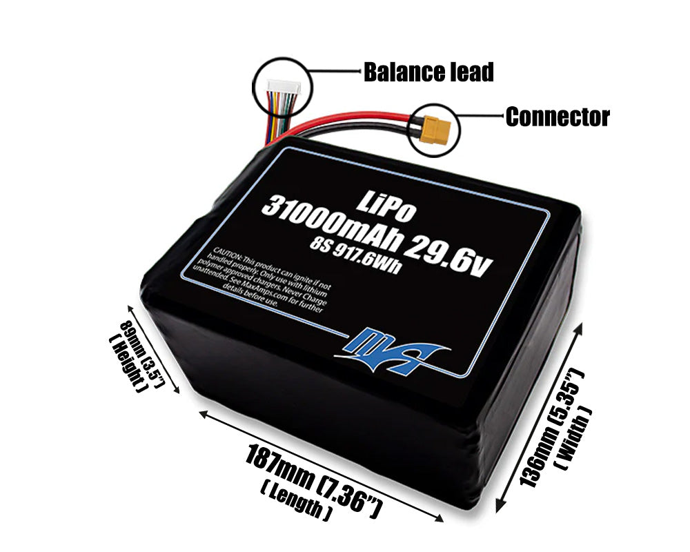 LiPo 31000mAh 8S 29.6v Battery Pack