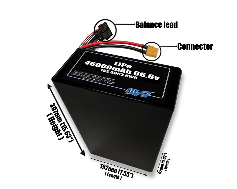 LiPo 46000mAh 18S2P 66.6v Battery Pack