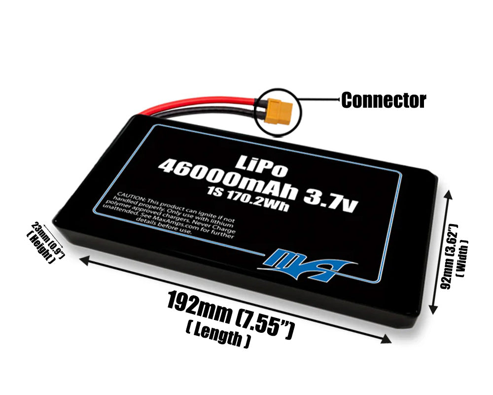 LiPo 46000mAh 1S2P 3.7v Battery Pack