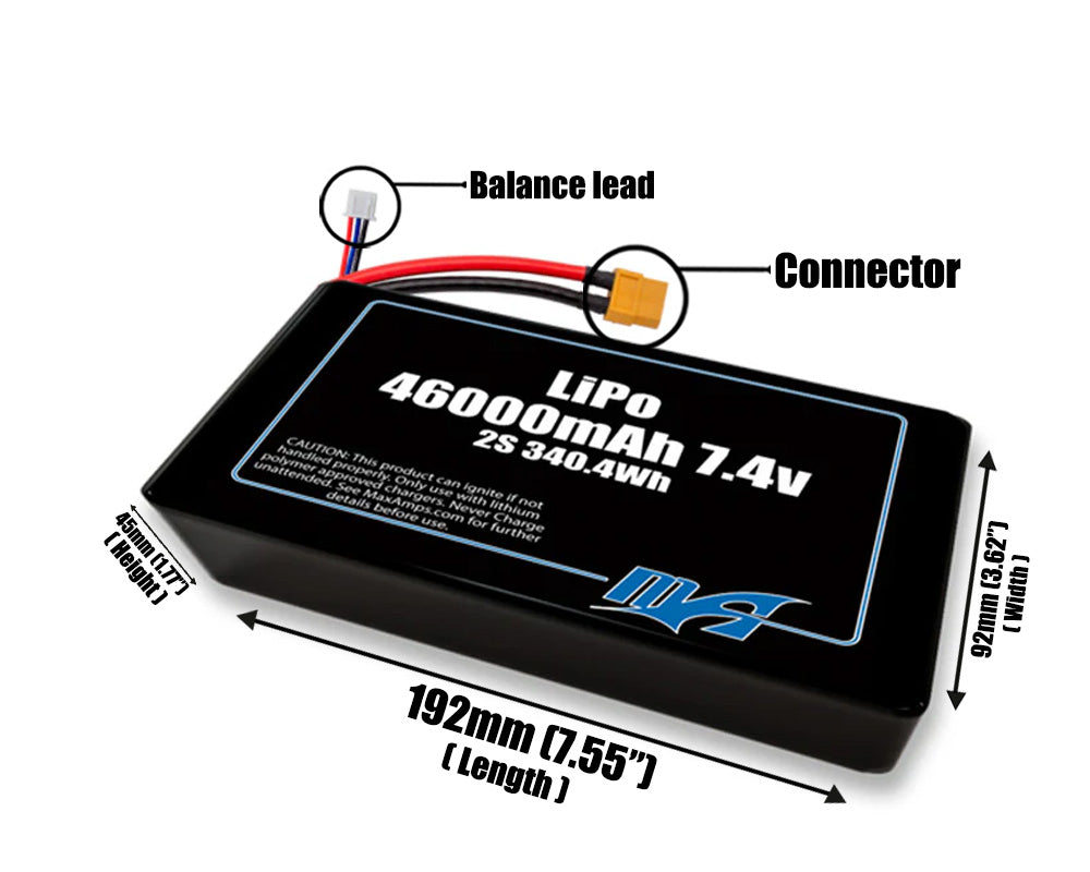 LiPo 46000mAh 2S2P 7.4v Battery Pack