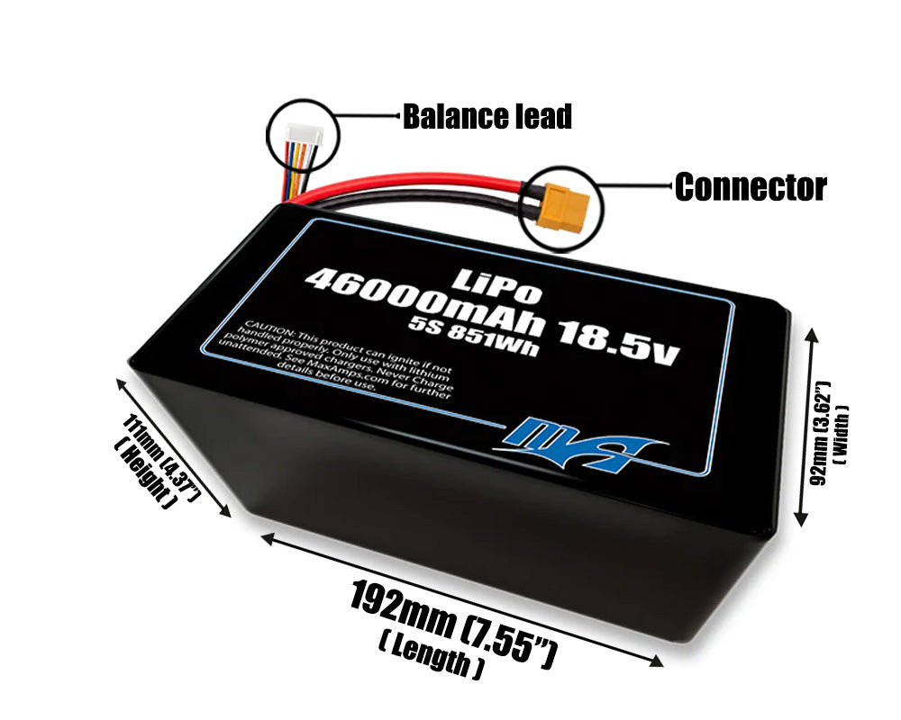 LiPo 46000mAh 5S2P 18.5v Battery Pack