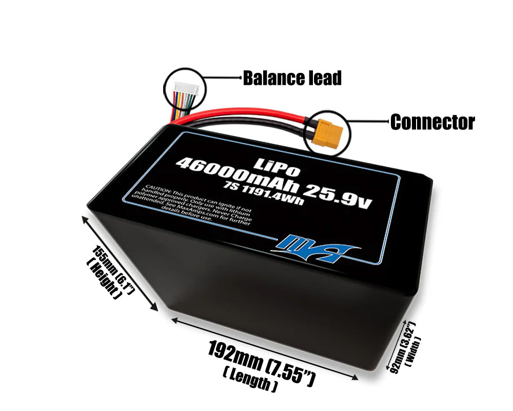 LiPo 46000mAh 7S2P 25.9v Battery Pack