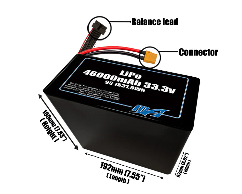 LiPo 46000mAh 9S2P 33.3v Battery Pack