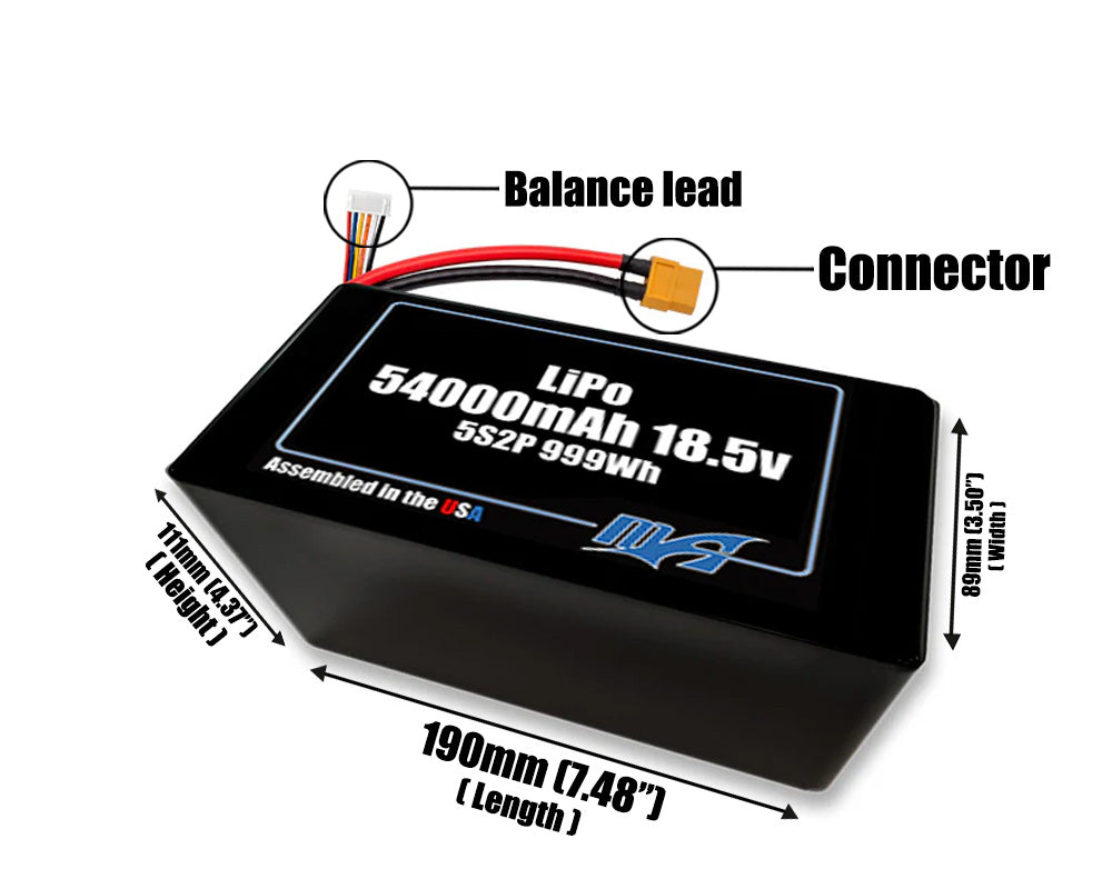 LiPo 54000mAh 5S2P 18.5v NMC Battery Pack