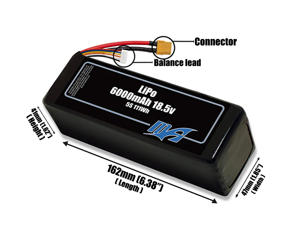 LiPo 6000 5S 18.5v Battery Pack