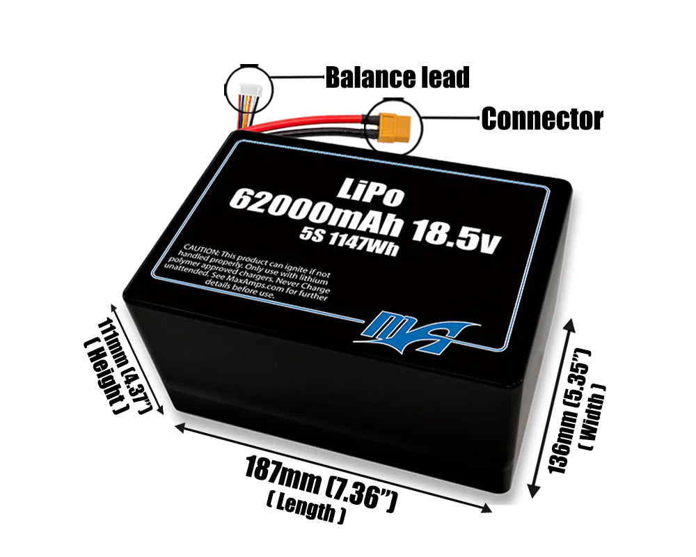 LiPo 62000mAh 5S2P 18.5v Battery Pack