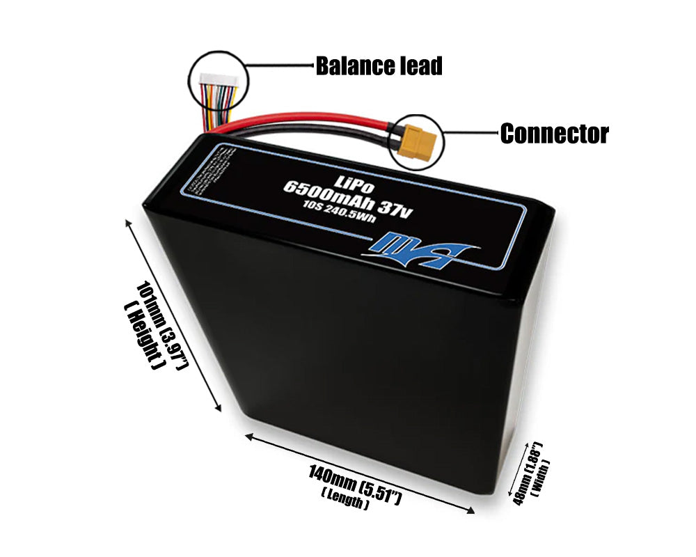 LiPo 6500mAh 10S2P 37v Battery Pack