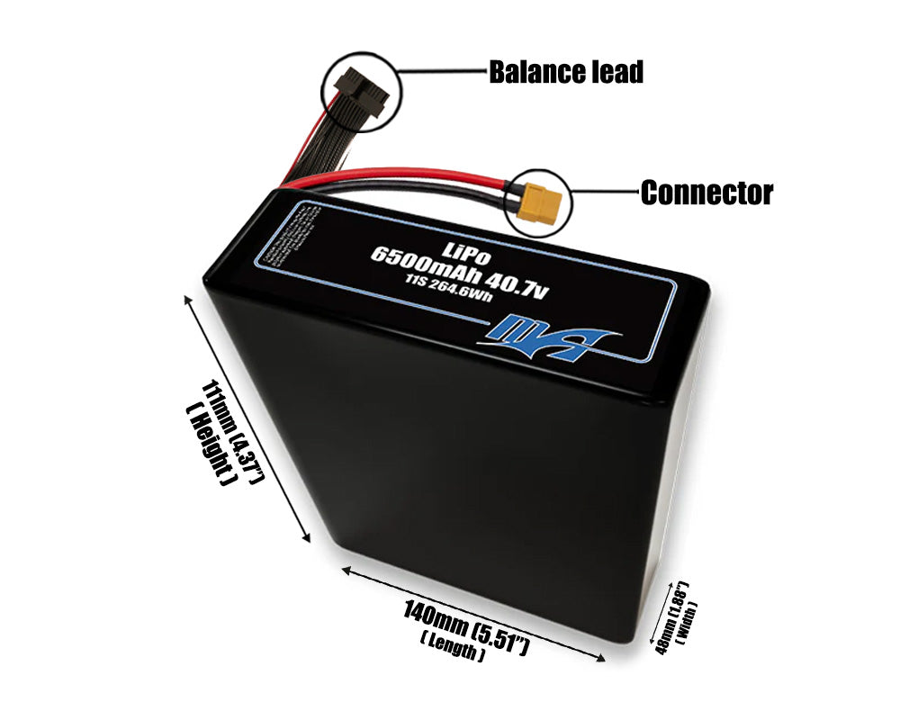 LiPo 6500mAh 11S2P 40.7v Battery Pack