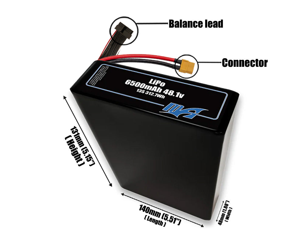 LiPo 6500mAh 13S2P 48.1v Battery Pack