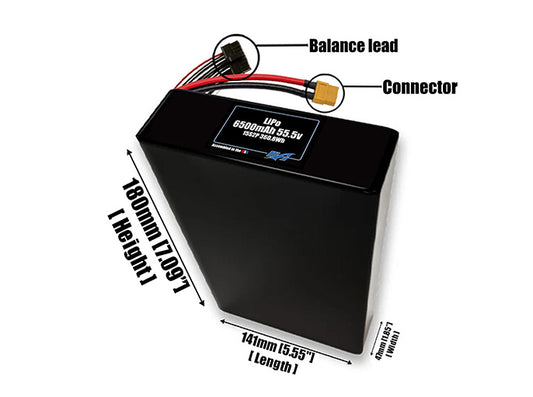 LiPo 6500mAh 15S2P 55.5v Battery Pack