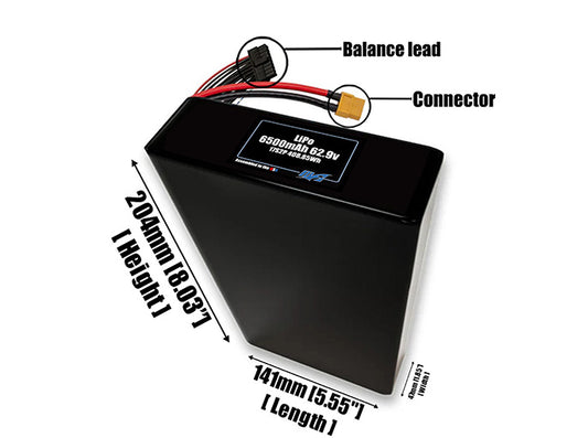 LiPo 6500mAh 17S2P 62.9v Battery Pack