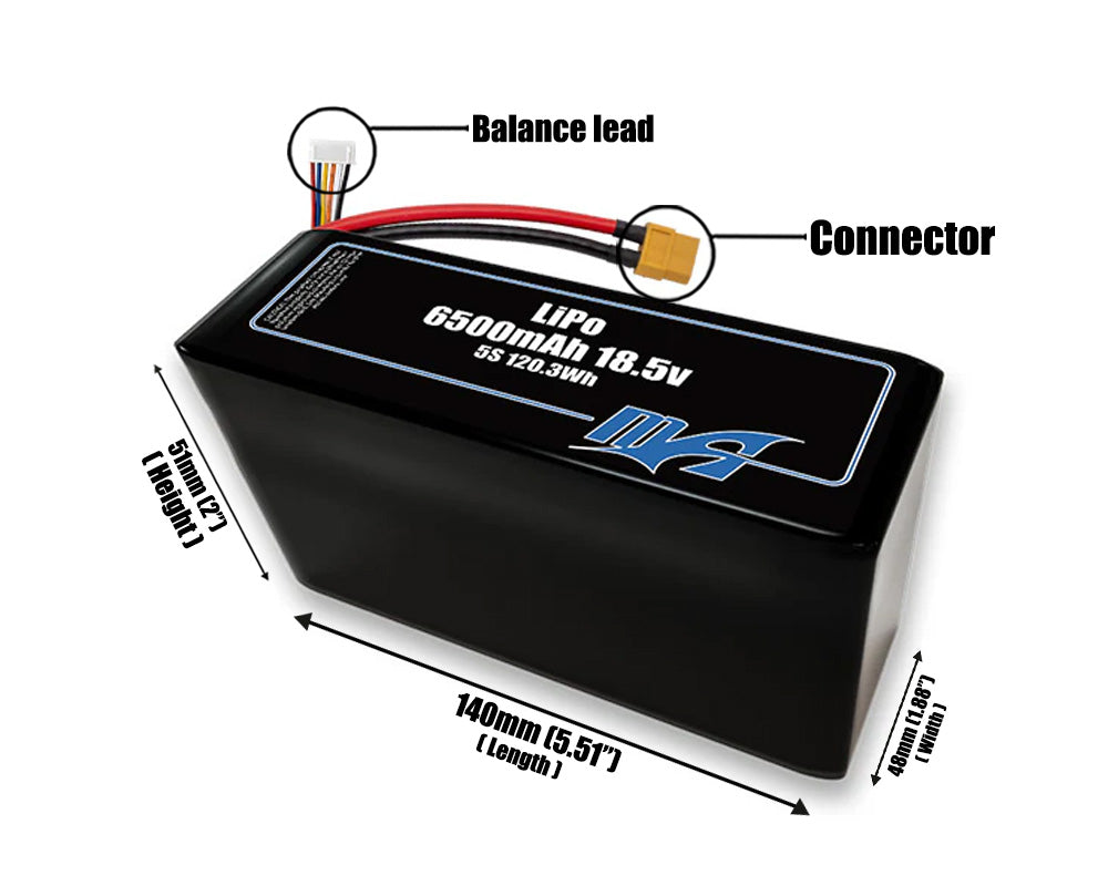 LiPo 6500mAh 5S2P 18.5v Battery Pack