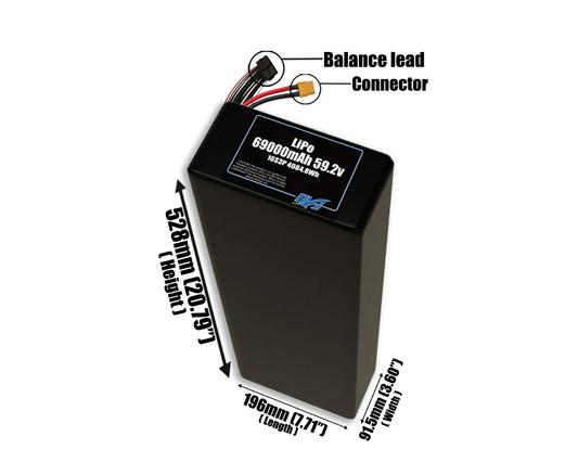 LiPo 69000mAh 16S3P 59.2v Battery Pack