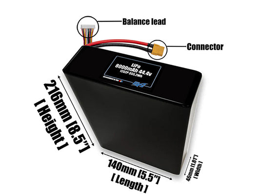 LiPo 8000mAh 12S2P 44.4v Battery Pack