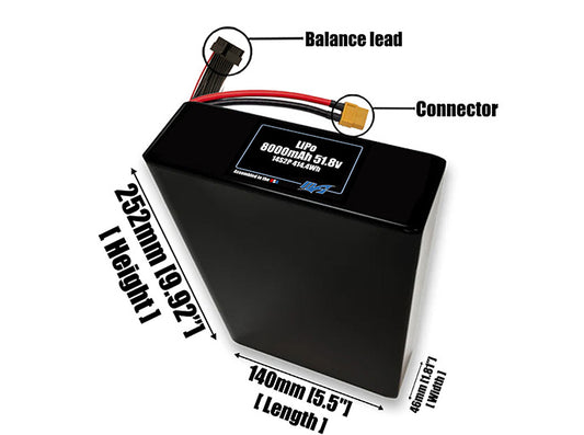 LiPo 8000mAh 14S2P 51.8v Battery Pack