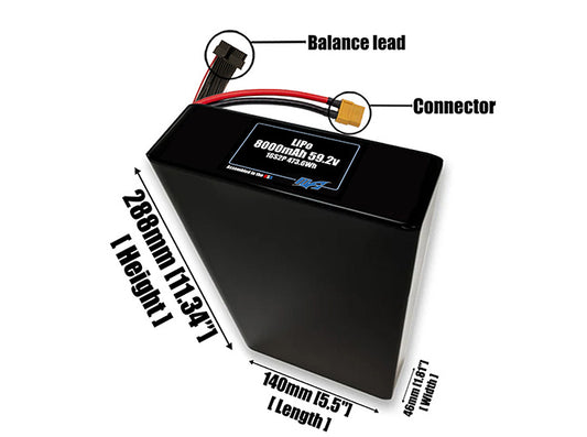 LiPo 8000mAh 16S2P 59.2v Battery Pack