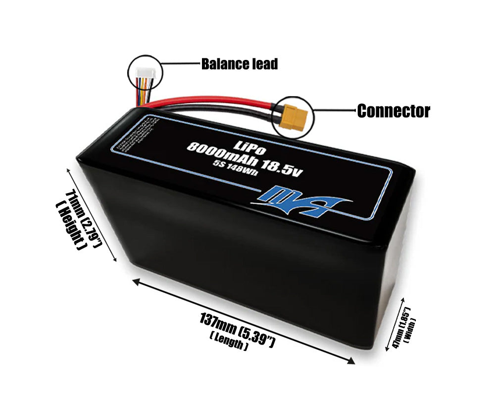 LiPo 8000mAh 5S2P 18.5v Battery Pack