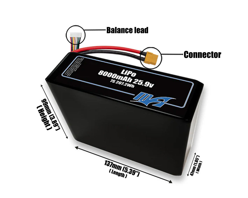 LiPo 8000 7S2P 25.9v Battery Pack