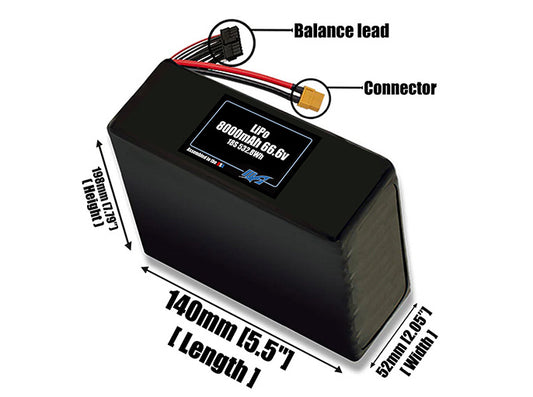 LiPo 8000mAh Lite 18S 66.6v Battery Pack