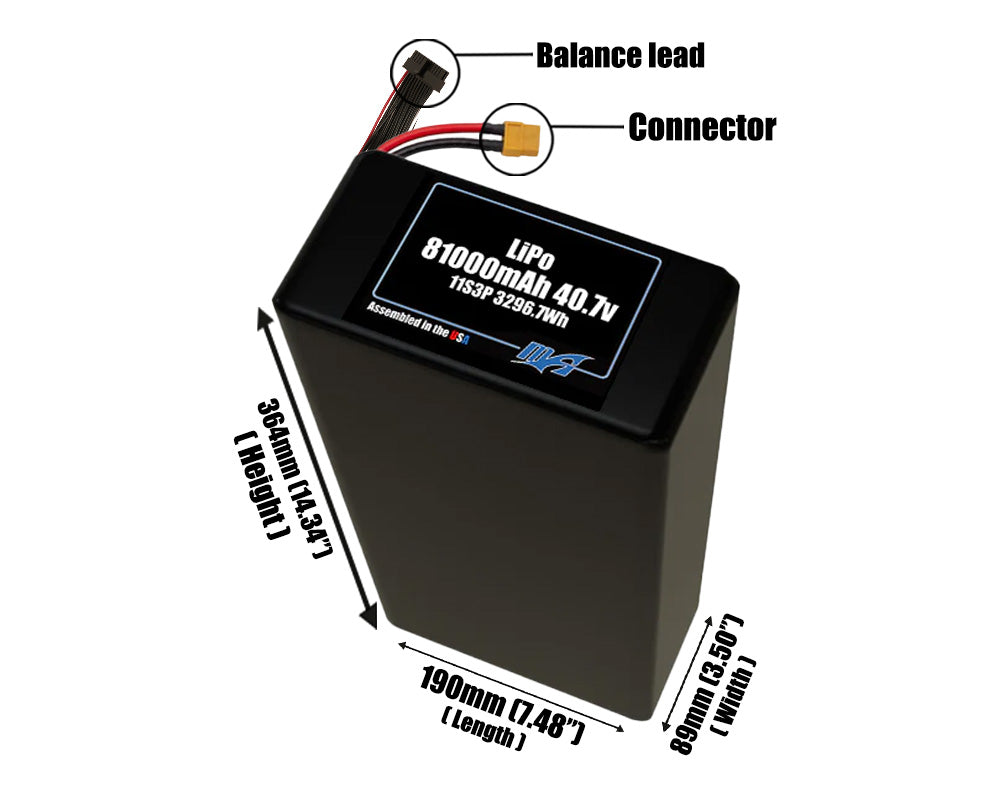 LiPo 81000mAh 11S3P 40.7v NMC Battery Pack