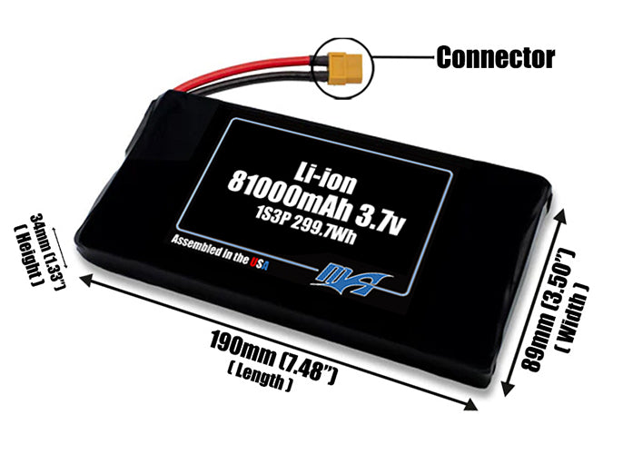 LiPo 81000mAh 1S3P 3.7v NMC Battery Pack