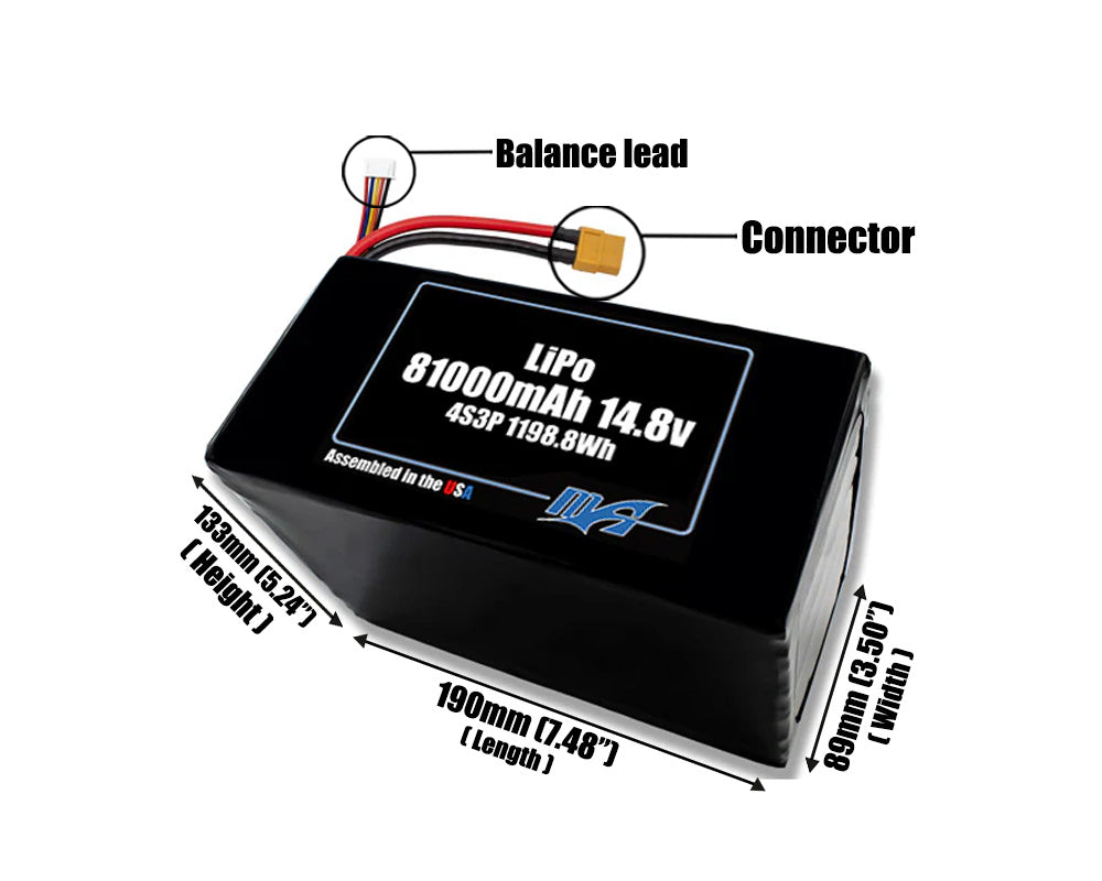 LiPo 81000mAh 4S3P 14.8v NMC Battery Pack