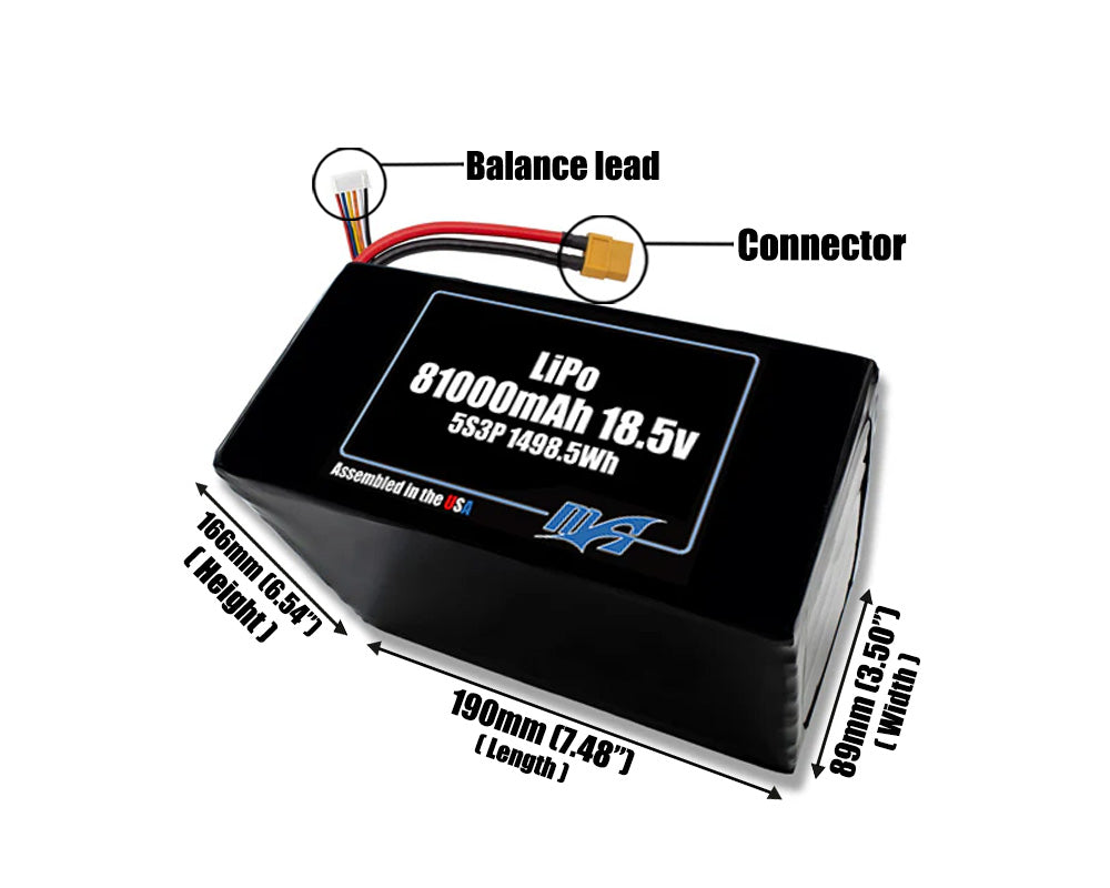 LiPo 81000mAh 5S3P 18.5v NMC Battery Pack