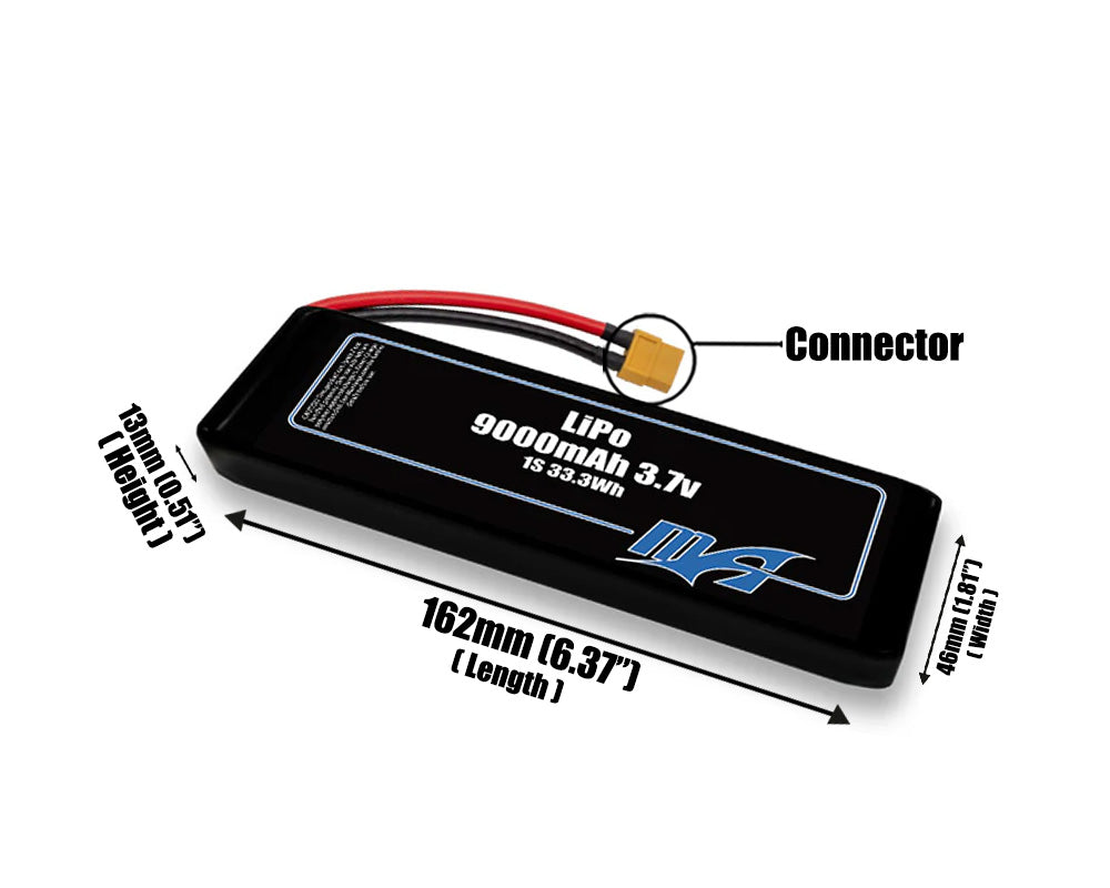 LiPo 9000mAh 1S2P 3.7v Battery Pack