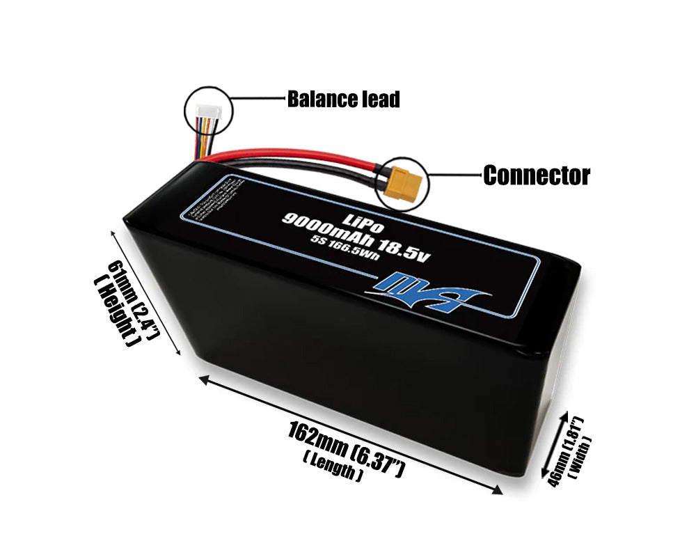 LiPo 9000mAh 5S2P 18.5v Battery Pack