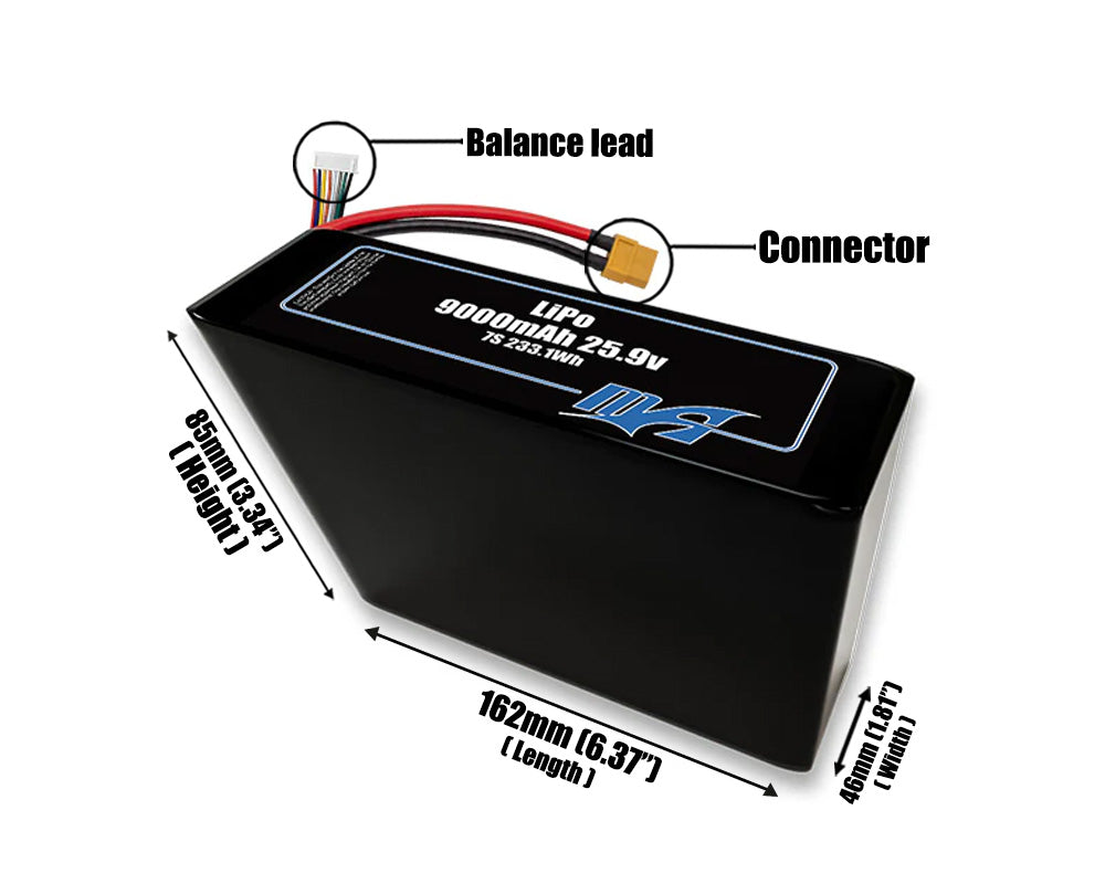 LiPo 9000mAh 7S2P 25.9v Battery Pack